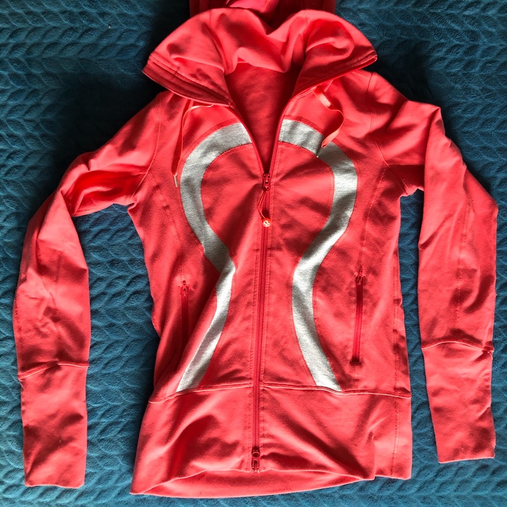 Lululemon Scuba Hoodie - Pink w/ silver detailing